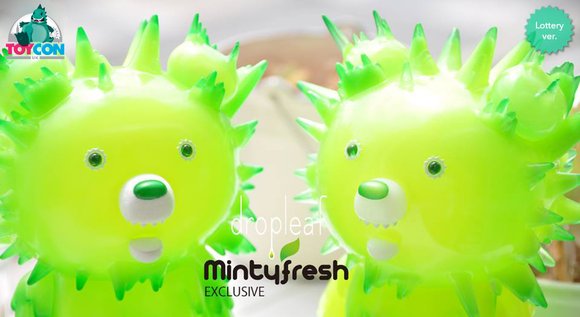 INC Dropleaf, ToyCon UK Mintyfresh Exclusive figure by Hiroto Ohkubo, produced by Instinctoy. Detail view.