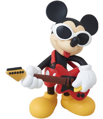 Mickey Mouse - Grunge Rock Ver., VCD No.186 figure by Disney, produced by Medicom Toy. Front view.