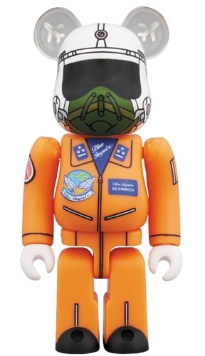 1964 BLUE IMPULSE BE@RBRICK 100% figure, produced by Medicom Toy. Front view.