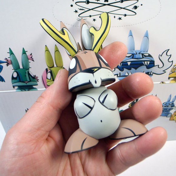 Chaos Minis - Jackalope figure by Joe Ledbetter, produced by The Loyal Subjects. Detail view.