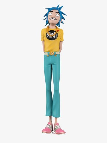 2D: Song Machine figure by Jamie Hewlett, produced by Superplastic. Front view.
