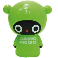 David Mushroom Frog figure by Noriya Takeyama, produced by Wonderwall. Front view.