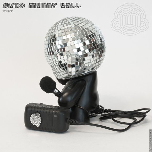Disco Munny Ball figure by Ikar11. Side view.