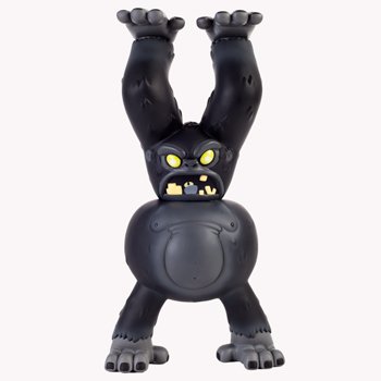 Yeti - Black figure by Eric Pause, produced by Kidrobot. Front view.