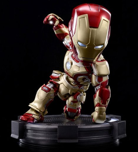 Hybrid Metal Figuration #010 Iron Man3 - Iron Man Mark 42 figure by Marvel, produced by Herocross. Front view.