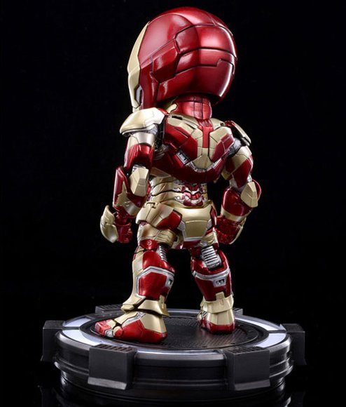 Hybrid Metal Figuration #010 Iron Man3 - Iron Man Mark 42 figure by Marvel, produced by Herocross. Back view.