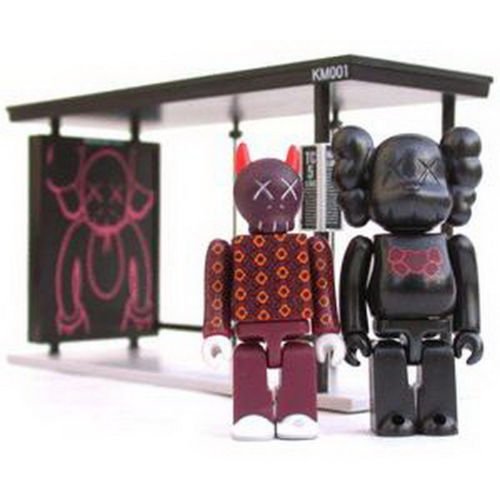 KAWS Bus Stop Kubrick - Set 1  figure by Kaws, produced by Medicom Toy. Front view.