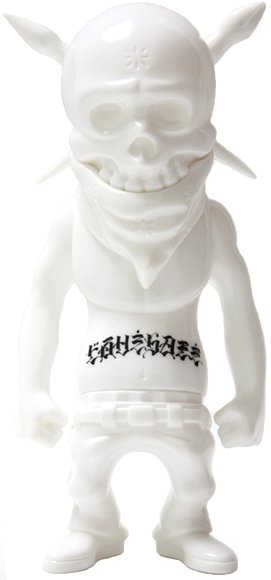 Rebel Ink - White - Inverted Backprint figure by Usugrow, produced by Secret Base. Front view.