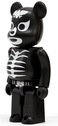 Combatant Shocker Be@rbrick 100% - Bone figure, produced by Medicom Toy. Side view.