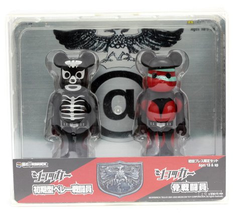 Combatant Shocker Be@rbrick 100% - Beret figure, produced by Medicom Toy. Packaging.
