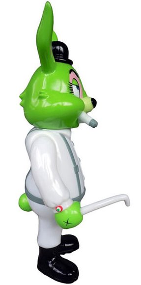 A Clockwork Carrot - Toxic Green, DCon 2013 figure by Frank Kozik, produced by Blackbook Toy. Side view.