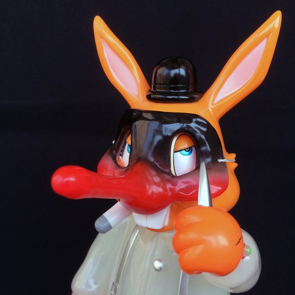 A Clockwork Carrot:Lil Alex Break In figure by Frank Kozik, produced by Blackbook Toy. Detail view.