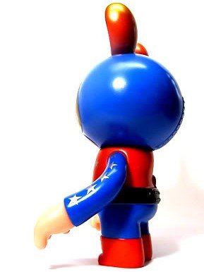 American Lucha Bear figure by Itokin Park, produced by Super7. Side view.