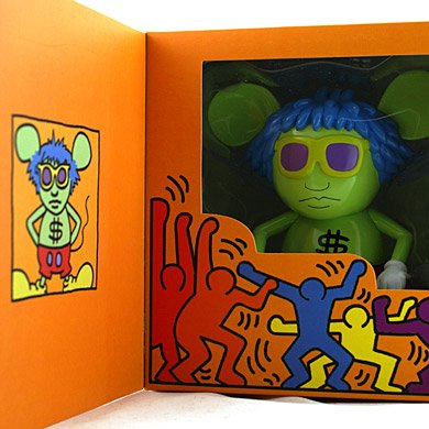 Andy Mouse Original figure by Keith Haring, produced by 360 Toy Group. Packaging.