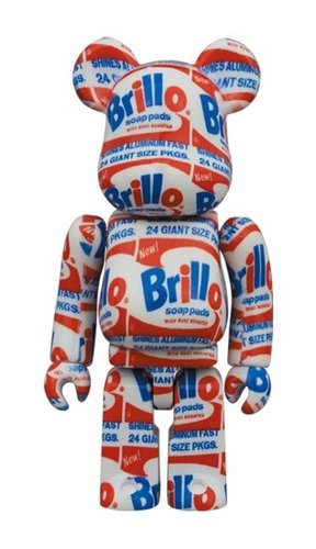 ANDY WARHOL Brillo BE@RBRICK 100% figure, produced by Medicom Toy. Front view.