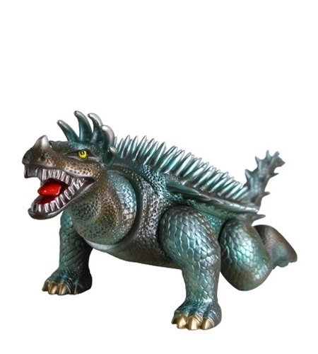 Anguirus figure by Toho Co., Ltd, produced by Medicom Toy X Marusan. Front view.