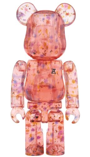 ANREALAGE CLEAR RED Ver. BE@RBRICK 100% figure, produced by Medicom Toy. Front view.