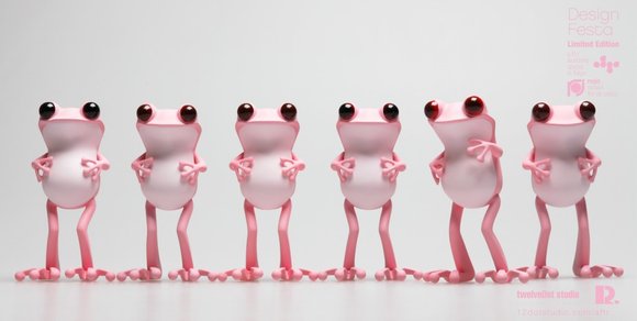 Apo Frog - Rojo : Versión Flor de Cerezo figure by Twelvedot, produced by Twelvedot. Front view.