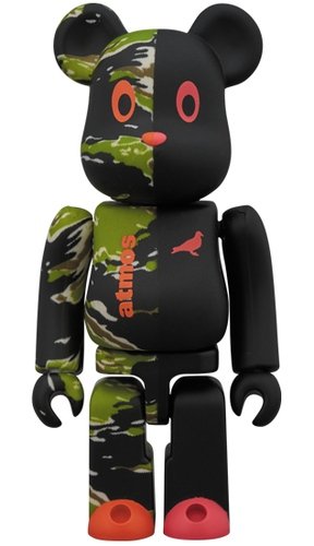 atmos × STAPLE #2 BE@RBRICK 100% figure, produced by Medicom Toy. Front view.