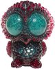 Baby Owl - Teal / Red Glitter