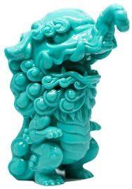 Baku - Teal figure by Candie Bolton, produced by Pobber. Front view.