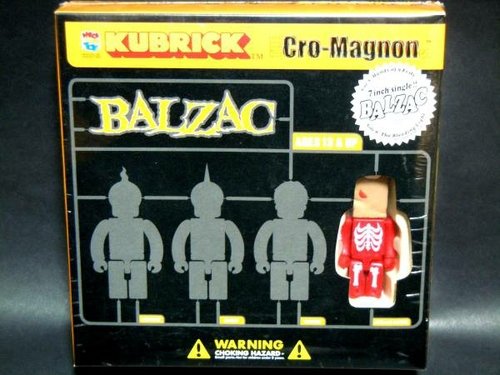 Balzac Cro-Magnon Kubrick Set with 7 Record (Red) figure by Balzac, produced by Medicom Toy. Front view.