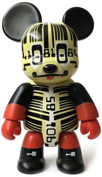 Barcode Bear figure by Charles Anderson, produced by Toy2R. Front view.