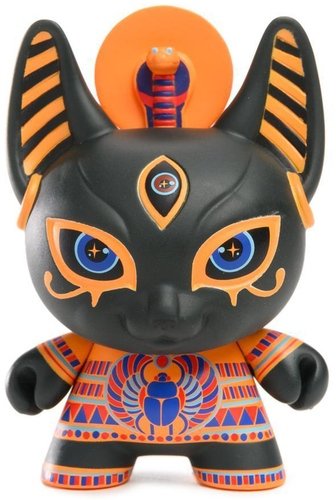 Bastet figure by Candie Bolton, produced by Kidrobot. Front view.