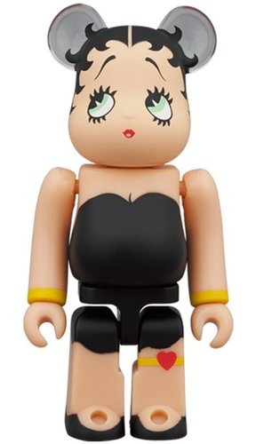 Betty Boop BLACK Ver. BE@RBRICK 100％ figure, produced by Medicom Toy. Front view.