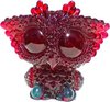 Biggy Owl - Teal / Red Glitter