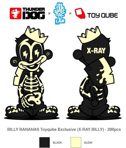Billy Bananas X-Ray Edition figure by Tristan Eaton, produced by Thunderdog Studios. Detail view.