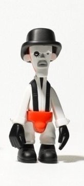 B/W SK3 - Clockwork Orange figure by Michael Lau, produced by Crazysmiles. Front view.