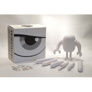 Blank Sketchbot  figure by Steve Talkowski, produced by Solid. Packaging.