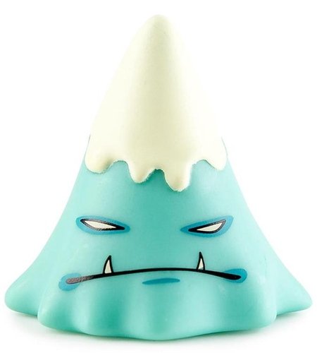Blue Mystery Mountain figure by Tara Mcpherson, produced by Kidrobot. Front view.