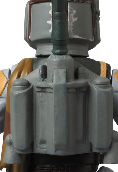 Boba Fett - Vintage Sofubi No.02 figure by Lucasfilm Ltd., produced by Medicom Toy. Detail view.