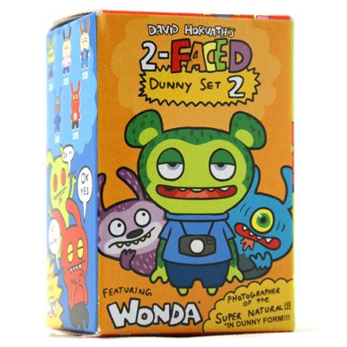 Wonda figure by David Horvath, produced by Kidrobot. Packaging.