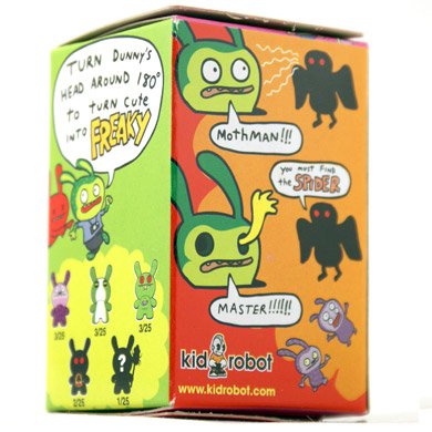 Mademan figure by David Horvath, produced by Kidrobot. Packaging.