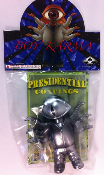 Boy Karma Midnight Style figure by Mark Nagata X Dead Presidents, produced by Max Toy Co.. Packaging.