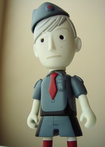 BoyScout Ghost - GID figure by Patricio Oliver (Po!), produced by Kidrobot. Detail view.