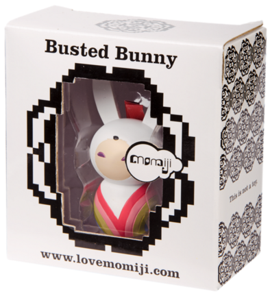 Busted Bunny figure by Camila De Gregorio, produced by Momiji. Packaging.