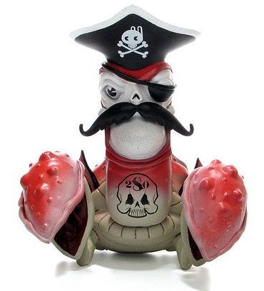 Cap’n Rotnclaw figure by Greg Craola Simkins, produced by Strangeco. Front view.