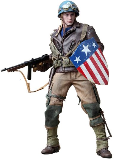 Captain America (Rescue Uniform Version) figure by Yulli, produced by Hot Toys. Front view.