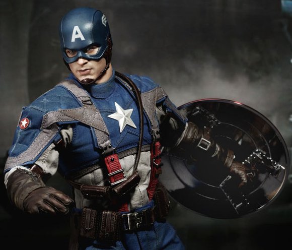 Captain America: The First Avenger figure by Kojun, produced by Hot Toys. Detail view.