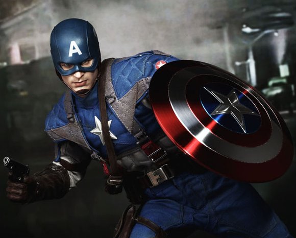 Captain America: The First Avenger figure by Kojun, produced by Hot Toys. Detail view.
