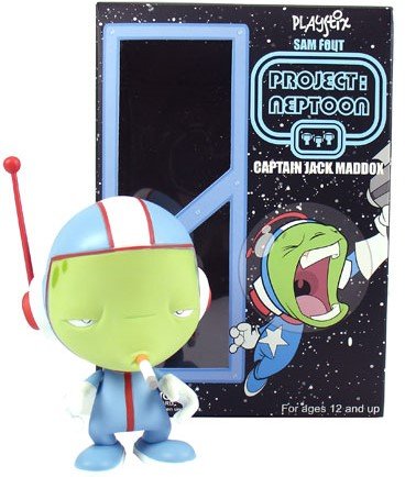 Captain Jack Maddox figure by Sam Fout, produced by Play Imaginative. Packaging.