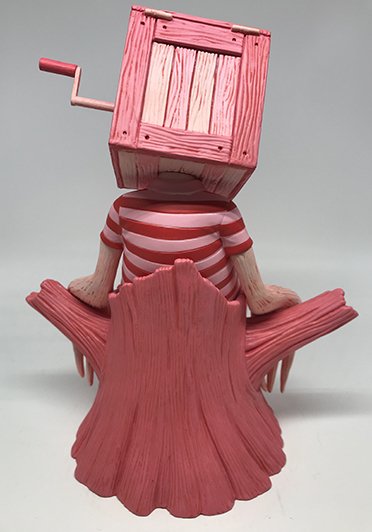 Coozie: Pink Love Edition figure by Nathan Ota, produced by 3D Retro. Back view.