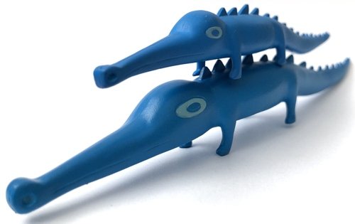 Croc - Blue figure by Nathan Jurevicius, produced by Strangeco. Front view.