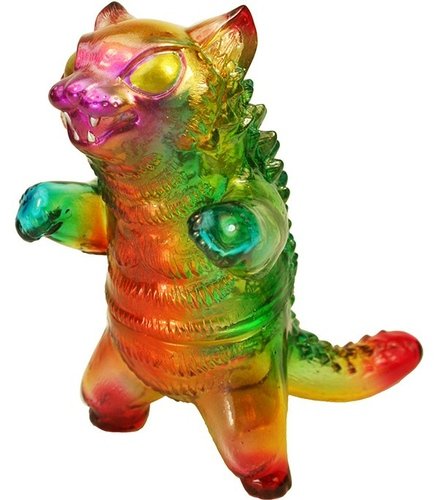 Custom painted Kaiju Negora rainbow nagata figure by Mark Nagata. Front view.