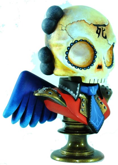 Custom Skullhead Bust figure by Rsinart. Side view.