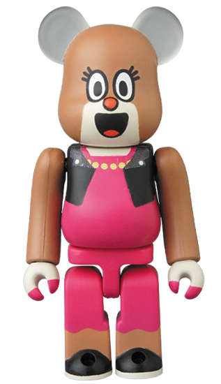 CUTE (PINK) - BE@RBRICK 100% figure, produced by Medicom. Front view.